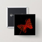 Red Butterfly Vierkante Button 5,1 Cm (Voorkant /achterkant)