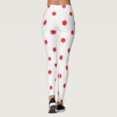 Red Button Snowflake Womens Aangepaste Leggings (Achterkant)