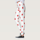 Red Button Snowflake Womens Aangepaste Leggings (Links)