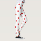 Red Button Snowflake Womens Aangepaste Leggings (Rechts)