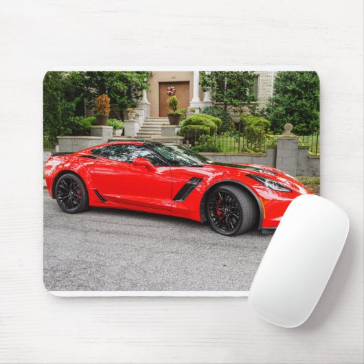 Red C7 Chevrolet Corvette Muismat (Met muis)