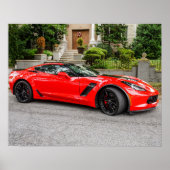 Red C7 Chevrolet Corvette Poster (Voorkant)