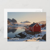 Red Cabin in Lofoten Norway Travel Briefkaart (Voorkant / Achterkant)