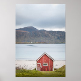 Red Cabin Ramberg Lofoten Poster