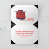 Red Caboose op Red Plaid - elke gelegenheid aanpas Kaart (Binnen)