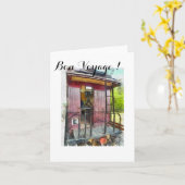 Red Caboose, treinkunst,  kunst, Bon Voyage Kaart (Gele Bloem)