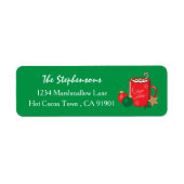 Red Caca Mok Green Holiday Return Address Labels (Voorkant)