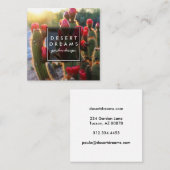 Red Cactus Flower Desert Garden Fotoreizen Vierkante Visitekaartje (Voorkant / Achterkant)