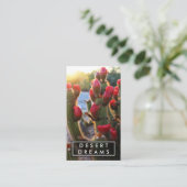 Red Cactus Flower Desert Garden Fotoreizen Visitekaartje (Staand voorkant)