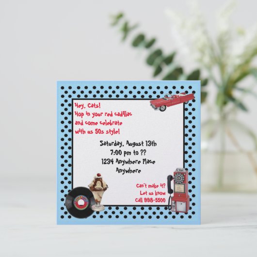 Red Cadillac Kaart (Staand voorkant)