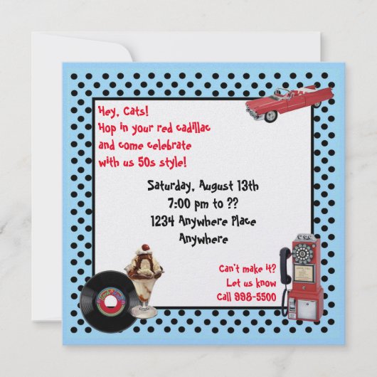 Red Cadillac Kaart (Voorkant)