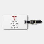 Red Caduceus Keep Calm Ik ben verpleegster Bagagelabel (Voorkant horizontaal)