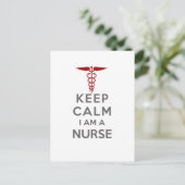 Red Caduceus Keep Calm Ik ben verpleegster Briefkaart (Staand voorkant)