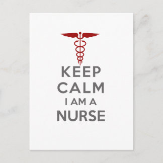 Red Caduceus Keep Calm Ik ben verpleegster Briefkaart