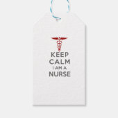 Red Caduceus Keep Calm Ik ben verpleegster Cadeaulabel (Voorkant)