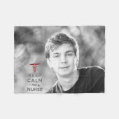 Red Caduceus Keep Calm Ik ben verpleegster Fleece Deken (Voorkant (Horizontaal))