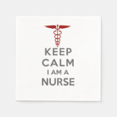 Red Caduceus Keep Calm Ik ben verpleegster Servetten (Voorkant)
