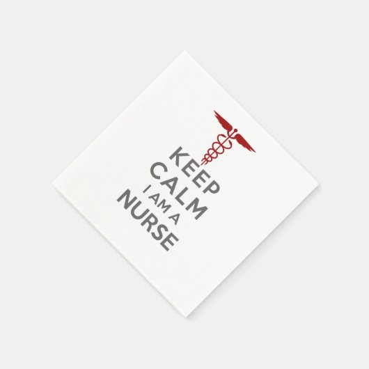 Red Caduceus Keep Calm Ik ben verpleegster Servetten (Hoek)