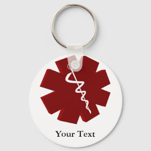 red caduceus medische cadeaus sleutelhanger