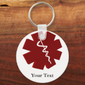 red caduceus medische cadeaus sleutelhanger (Voorkant)