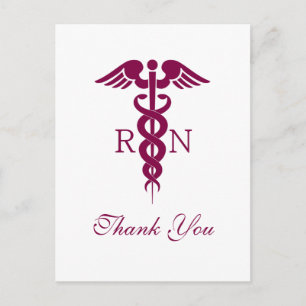 Red Caduceus Nurse Afstuderen Briefkaart