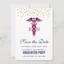 Red Caduceus Nurse Afstuderen Save The Date