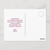 Red Caduceus Nurse Medical Symbool Briefkaart (Achterkant)