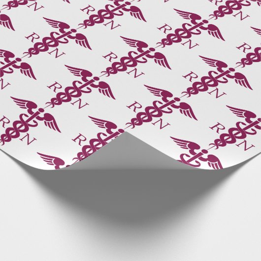 Red Caduceus Nurse Medical Symbool Cadeaupapier (Hoek)