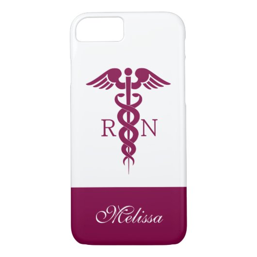 Red Caduceus Nurse Medical Symbool Case-Mate iPhone Case (Achterkant)