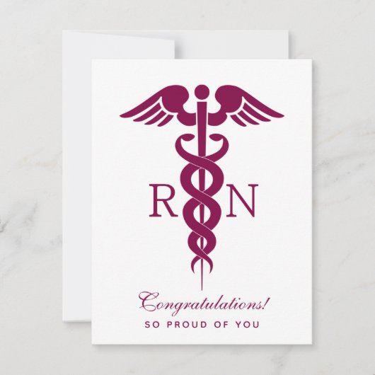 Red Caduceus Nurse Medical Symbool Feestdagenkaart (Voorkant)