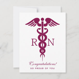 Red Caduceus Nurse Medical Symbool Feestdagenkaart