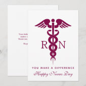 Red Caduceus Nurse Medical Symbool Feestdagenkaart (Voorkant / Achterkant)