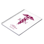 Red Caduceus Nurse Medical Symbool Notitieboek (Linkerzijde)
