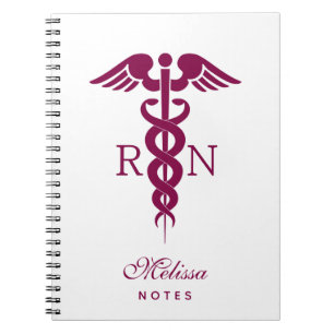 Red Caduceus Nurse Medical Symbool Notitieboek
