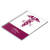 Red Caduceus Nurse Medical Symbool Notitieboek (Linkerzijde)