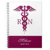 Red Caduceus Nurse Medical Symbool Notitieboek (Voorkant)
