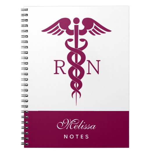 Red Caduceus Nurse Medical Symbool Notitieboek (Voorkant)