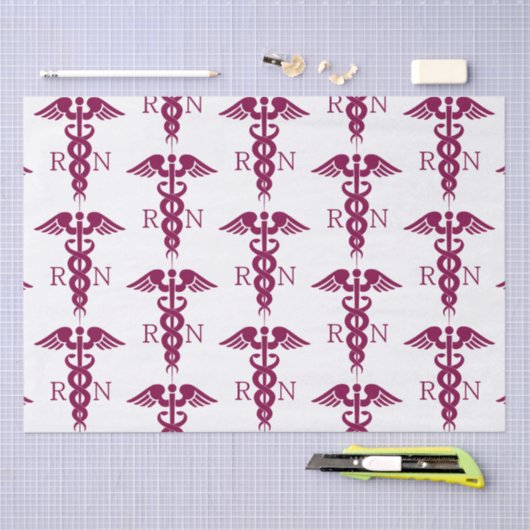 Red Caduceus Nurse Medical Symbool Tissuepapier (Craft)