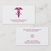 Red Caduceus Nurse Medical Symbool Visitekaartje (Voorkant / Achterkant)