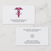 Red Caduceus Nurse Medical Symbool Visitekaartje (Voorkant / Achterkant)