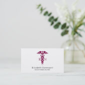 Red Caduceus Nurse Medical Symbool Visitekaartje (Staand voorkant)