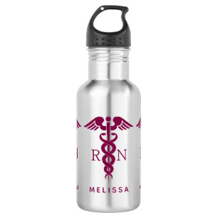 Red Caduceus Nurse Medical Symbool Waterfles