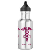 Red Caduceus Nurse Medical Symbool Waterfles (Rechts)