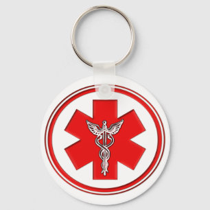 Red Caduceus Sleutelhanger