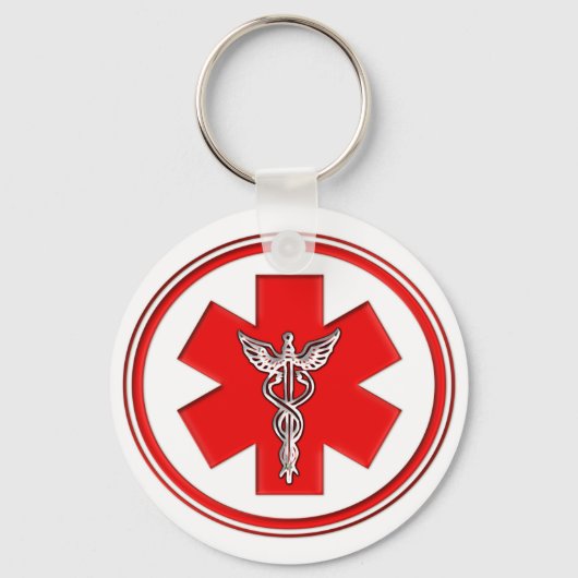 Red Caduceus Sleutelhanger (Voorkant)