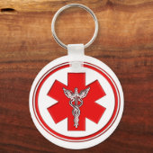 Red Caduceus Sleutelhanger (Voorkant)