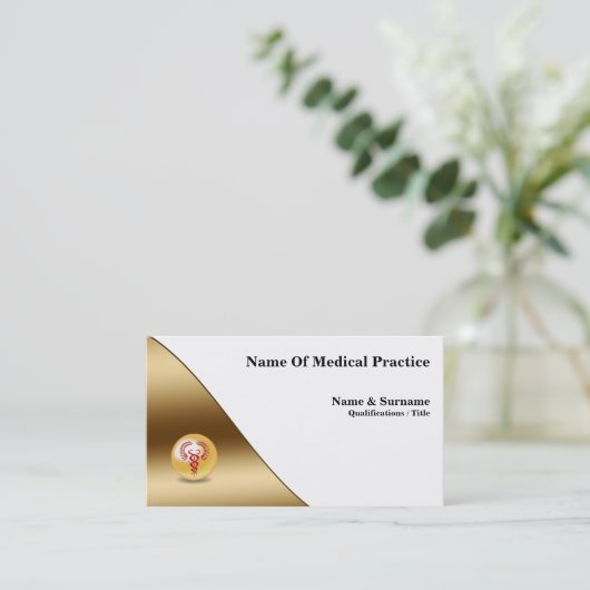 Red caduceus visitekaartje (Staand voorkant)