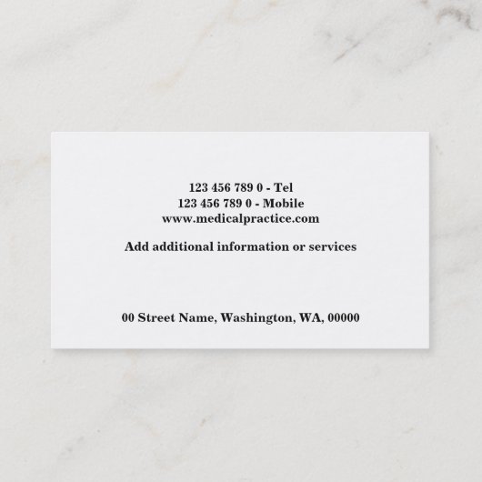 Red caduceus visitekaartje (Achterkant)