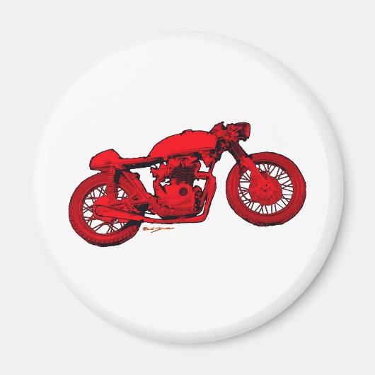 Red Cafe Racer Magneet (Voorkant)