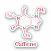 Red Caffeine Molecule Sticker (Voorkant)